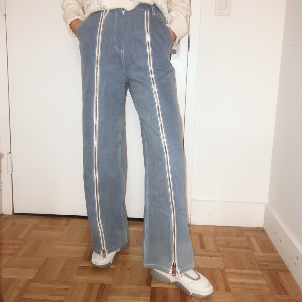 kpop brand Rocket and lunch R Zip-line Jeans